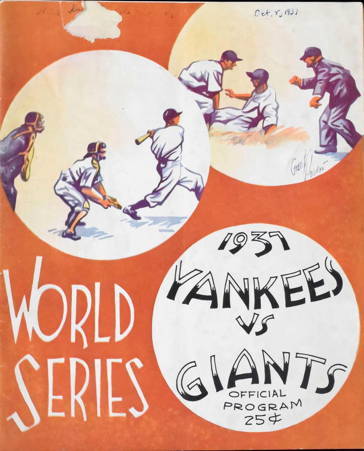 0718 P-8X10 1937 World Series Program Glossy Photo Fast Shipping BBL