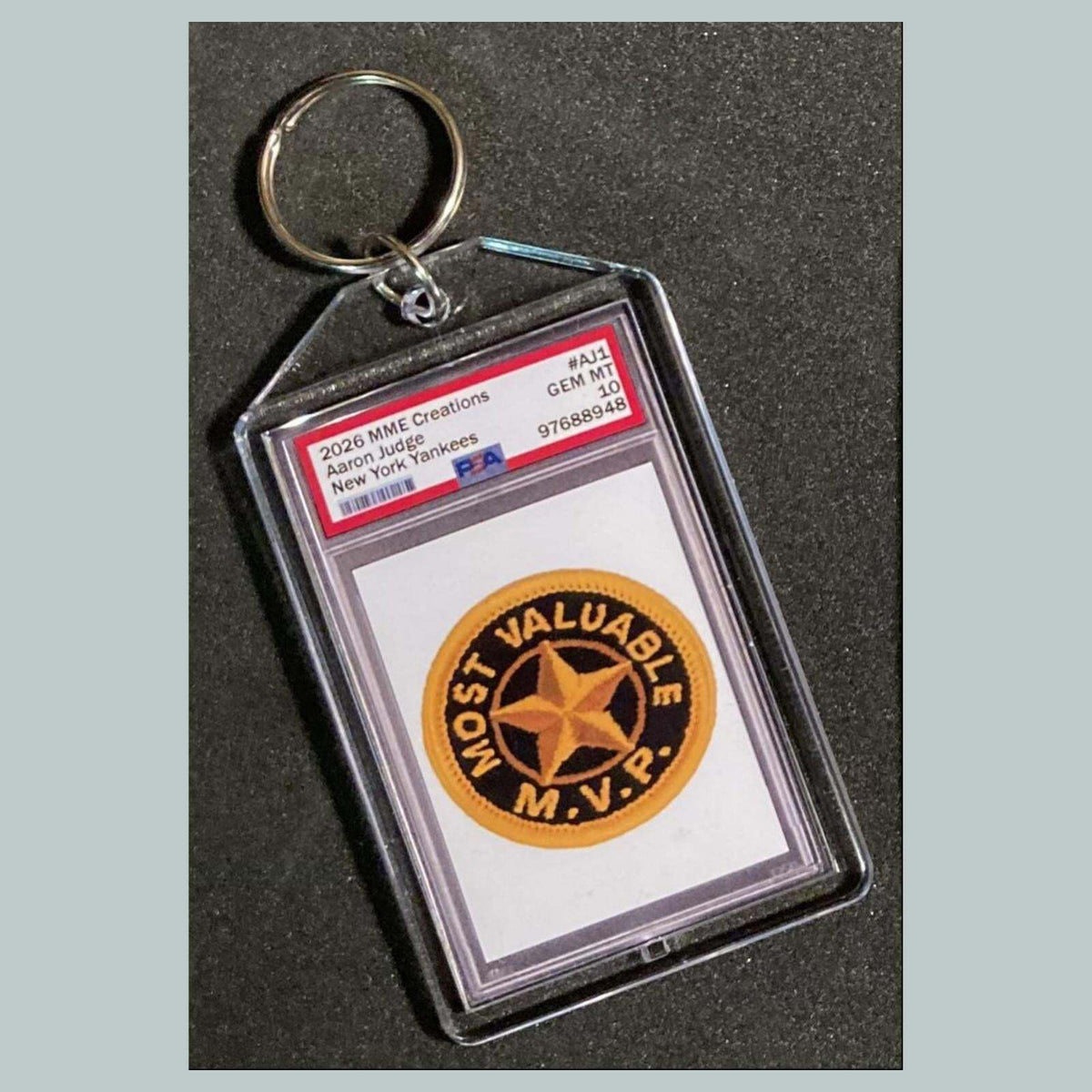 3788 Aaron Judge Green Shimmer Mockup Keychain