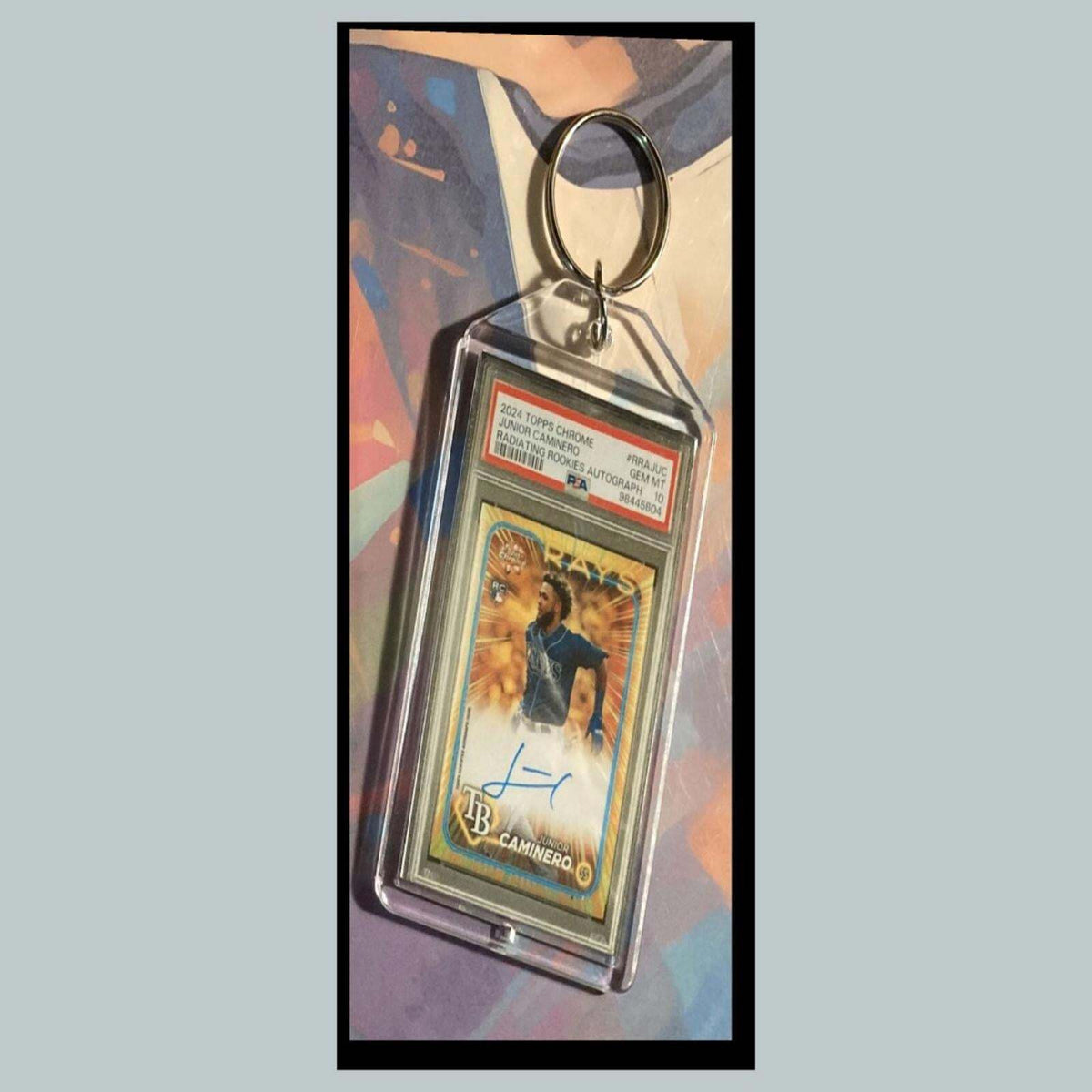 3405 Junior Caminero 2024  Chrome Radiating Rookies Auto Novelty Keychain