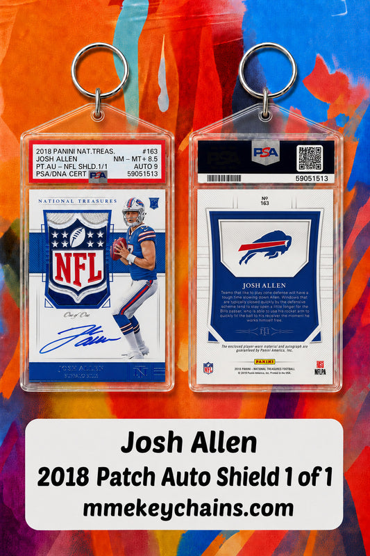 4139 Josh Allen 2018 Patch Auto Shield 1 of 1 Novelty Keychain