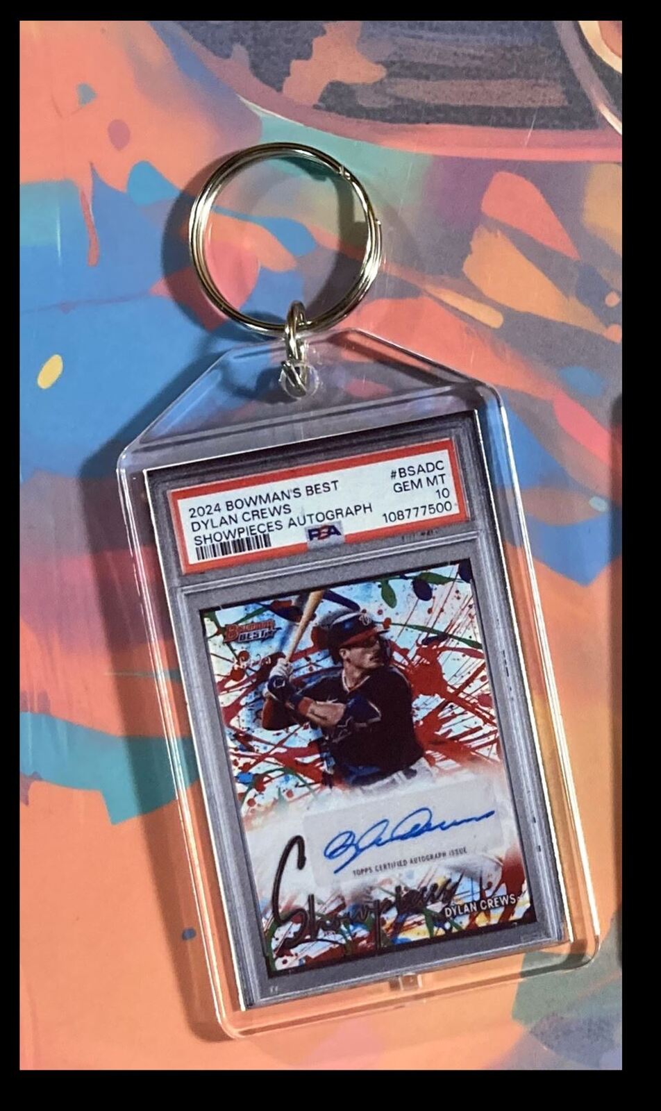 3106 Dylan Crews 2024 Bowman's Best Showpieces Auto Custom Keychain-Gift
