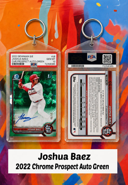 4147-002 Joshua Baez 2022 Bowman Chrome Prospect Auto Green Keychain BBL