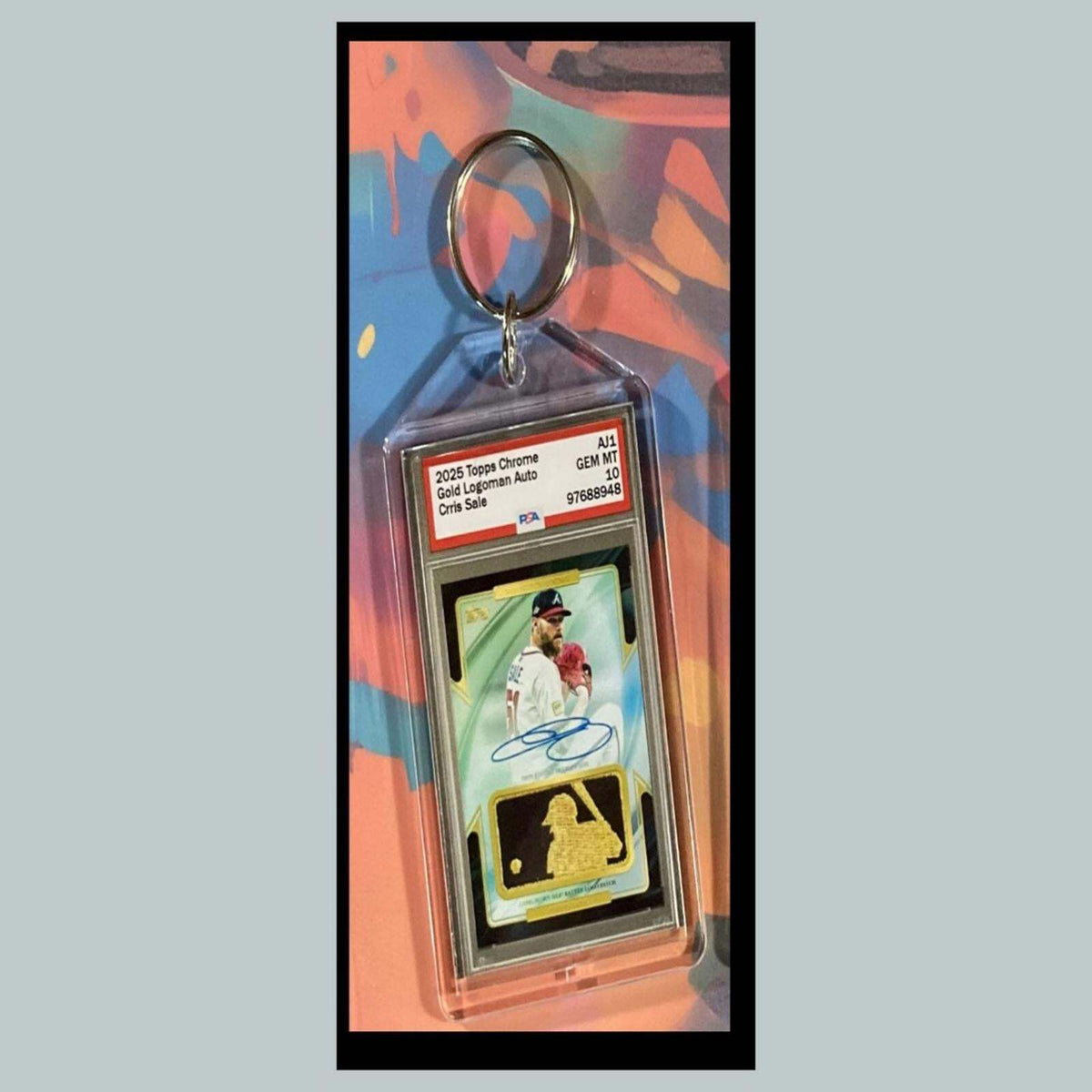 3390 Chris Sale 2025 Logoman Chrome Gold  Auto Custom Hand Made Novelty Keychain