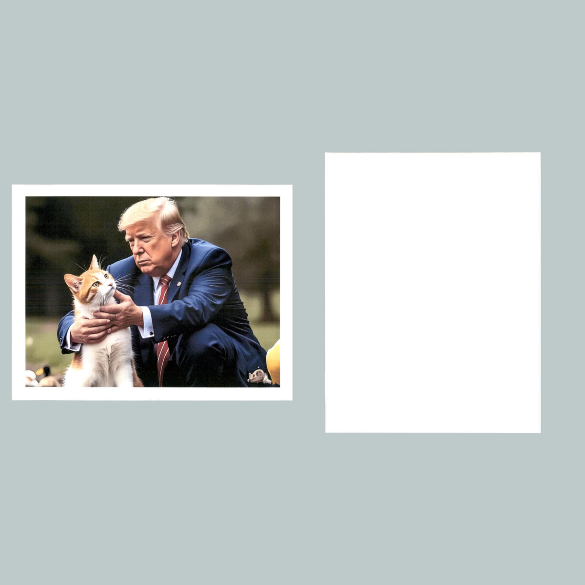 0196 P -8X10 Trump Caressing A Cat Glossy Photo Fast-Secure Shipping MS