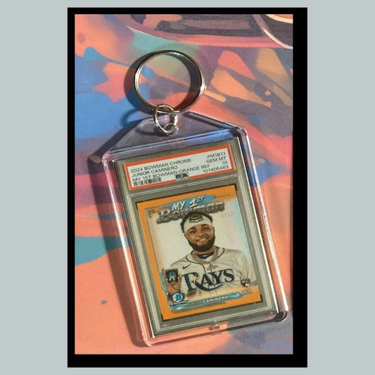 3428 Junior Caminero 2024 Chrome My 1st Card Orange Custom Keychain- Great Gift