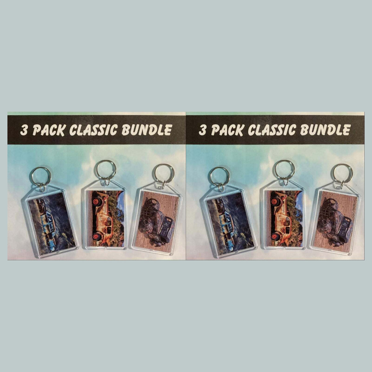 3587B Threefer Bundle Old Rusty Classics  Keychain |Vintage Automobile  Keychain