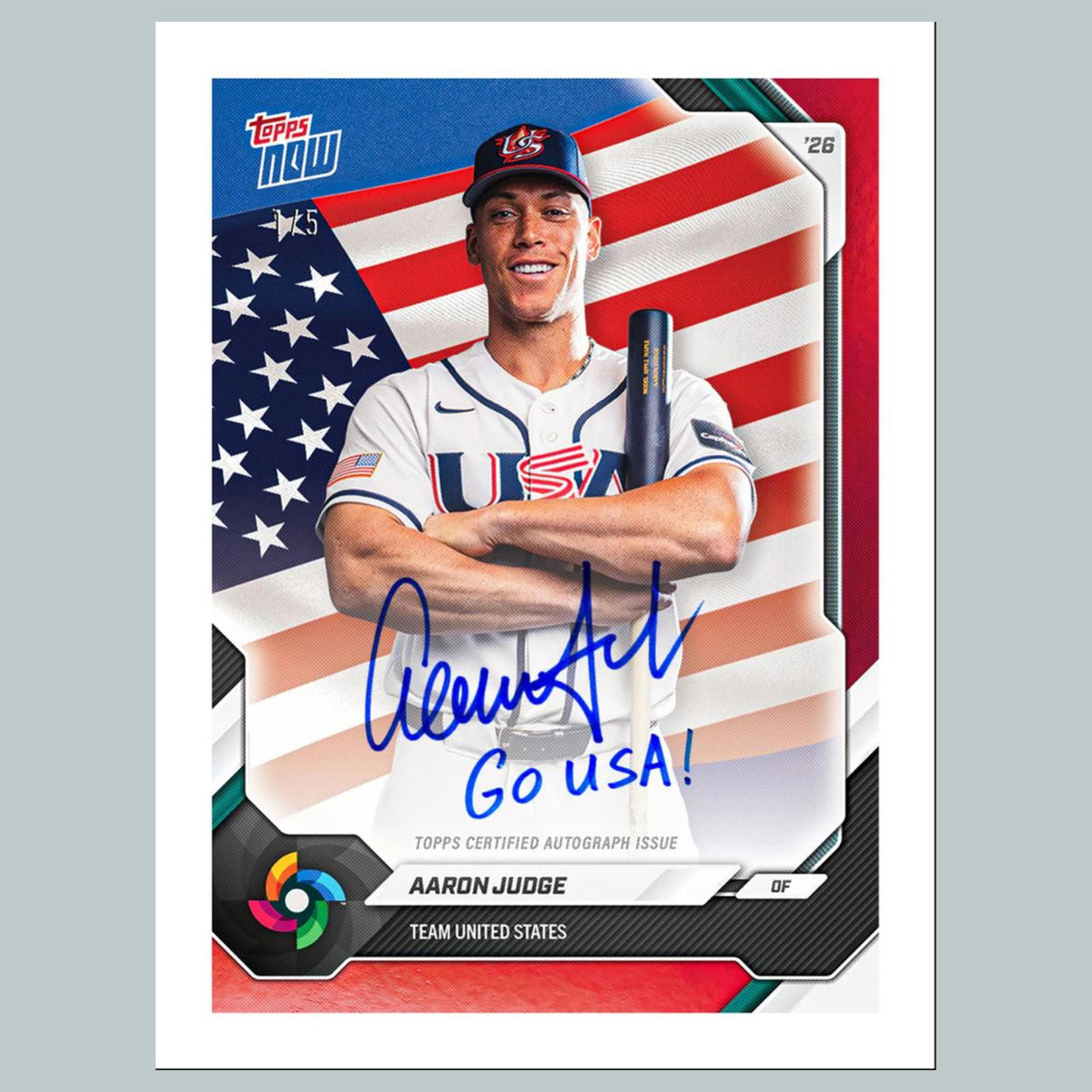 1516 Aaron Judge Fac Auto WBC 8x10 Glossy Photo Fast-Secure Shipping BBL