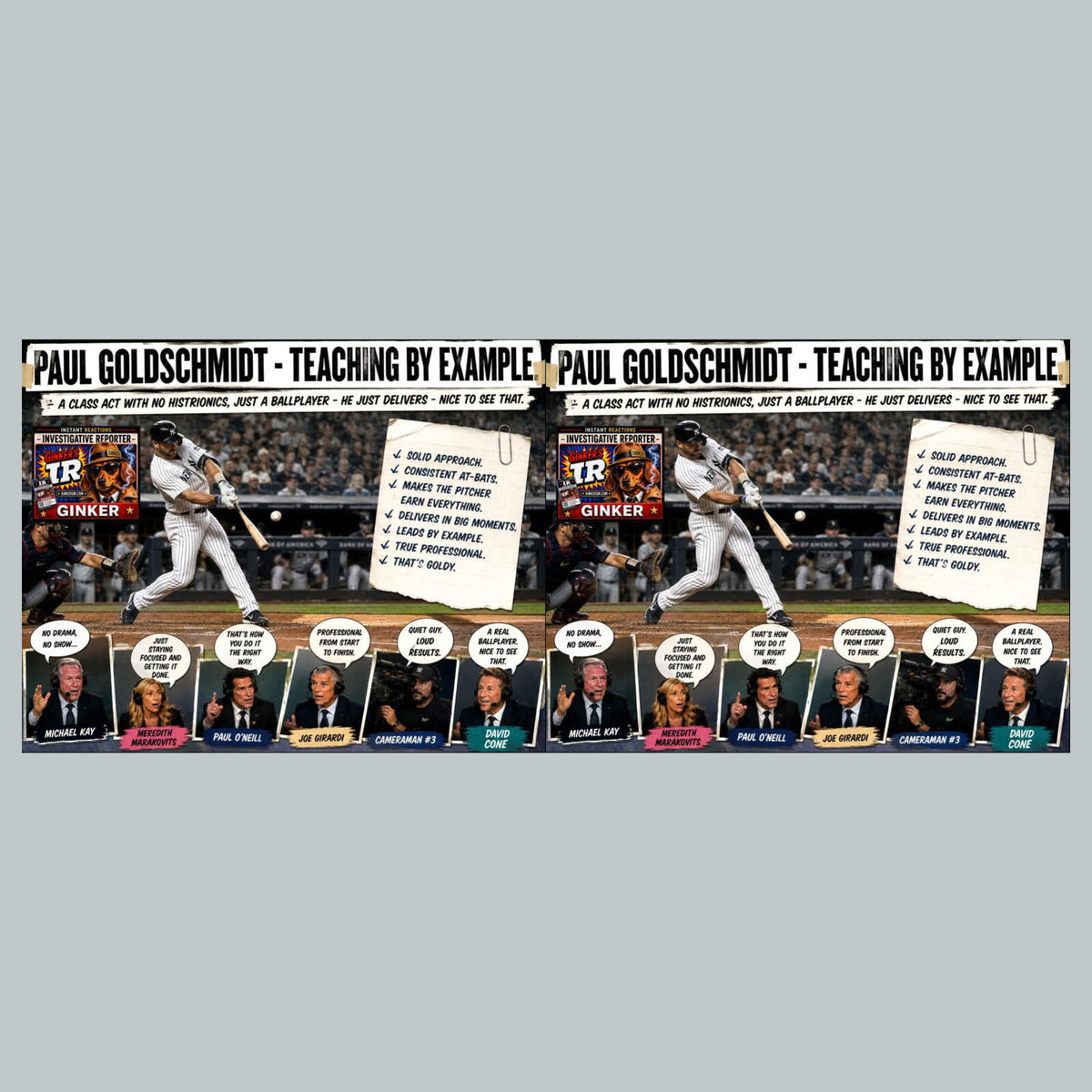 2815 Paul Goldschmidt Class Act Ginker’s Instant Reactions 8x10 Print