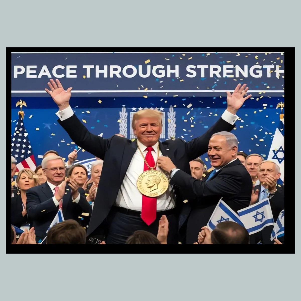 0744 P -8X10 Trump Nobel Peace Prize Glossy Photo Fast Shipping MS
