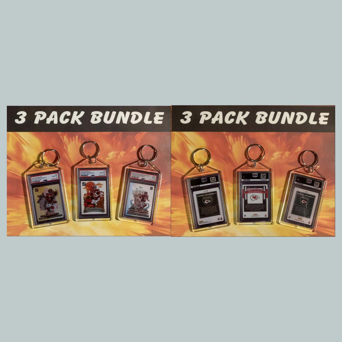 3609B Patrick Mahomes Downtown 3 Pack Bundle Custom Hand Made Keychains