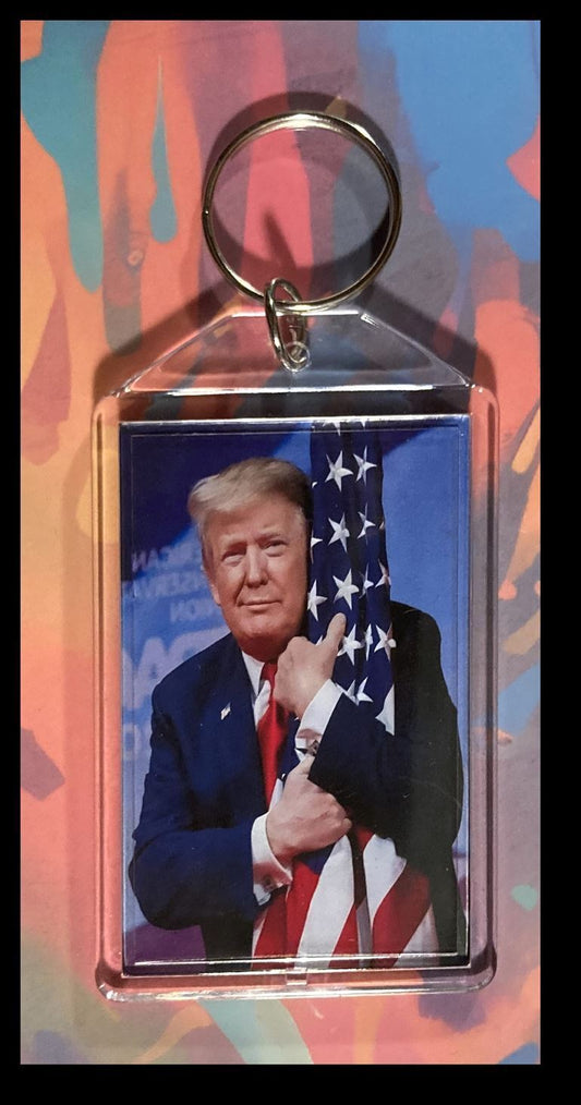 3285 Trump Flag Custom Hand Made Keychain-Makes A Great Gift