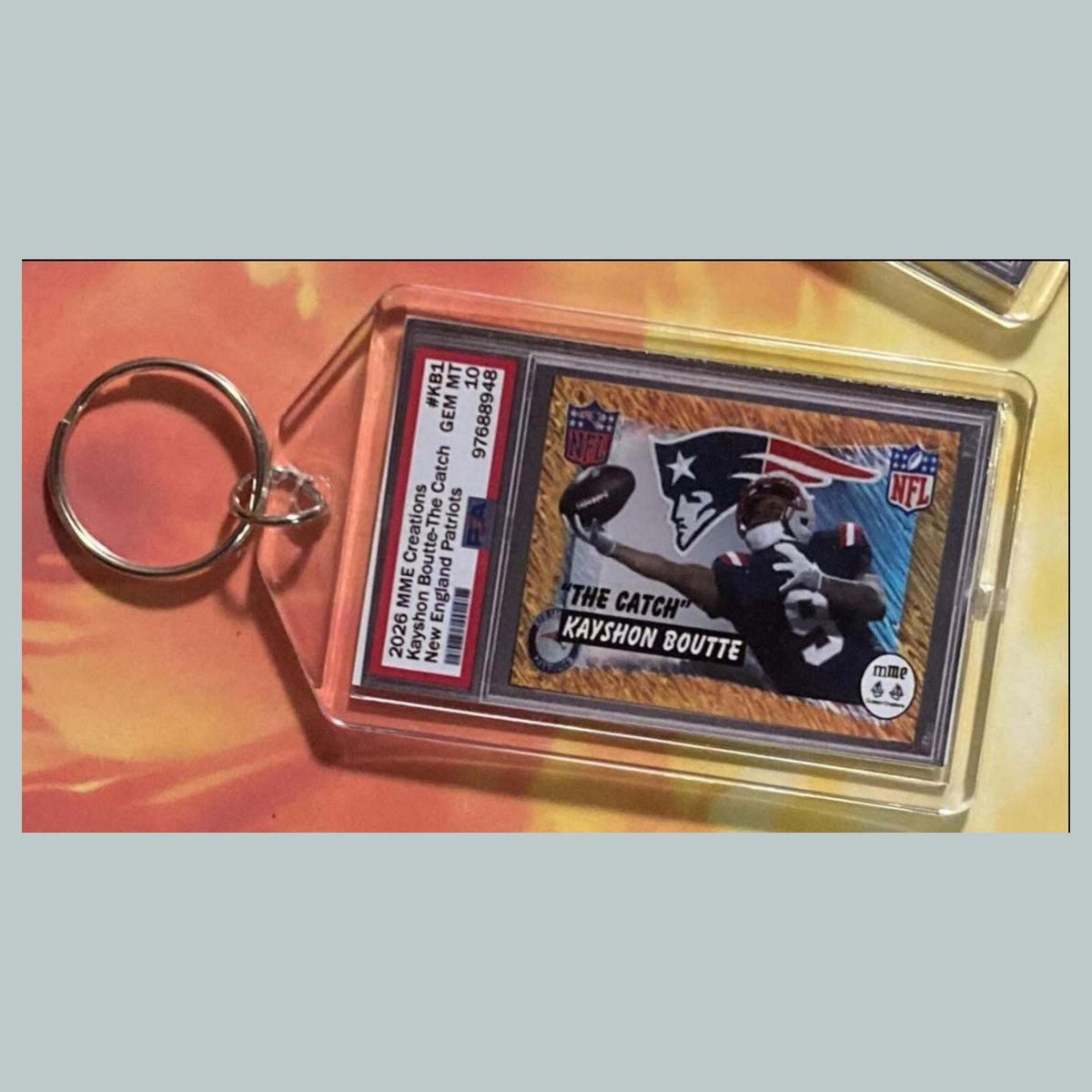 3763 Kayshon Boutte 2026 Gold Shimmer Mockup  Custom Hand Made Keychain