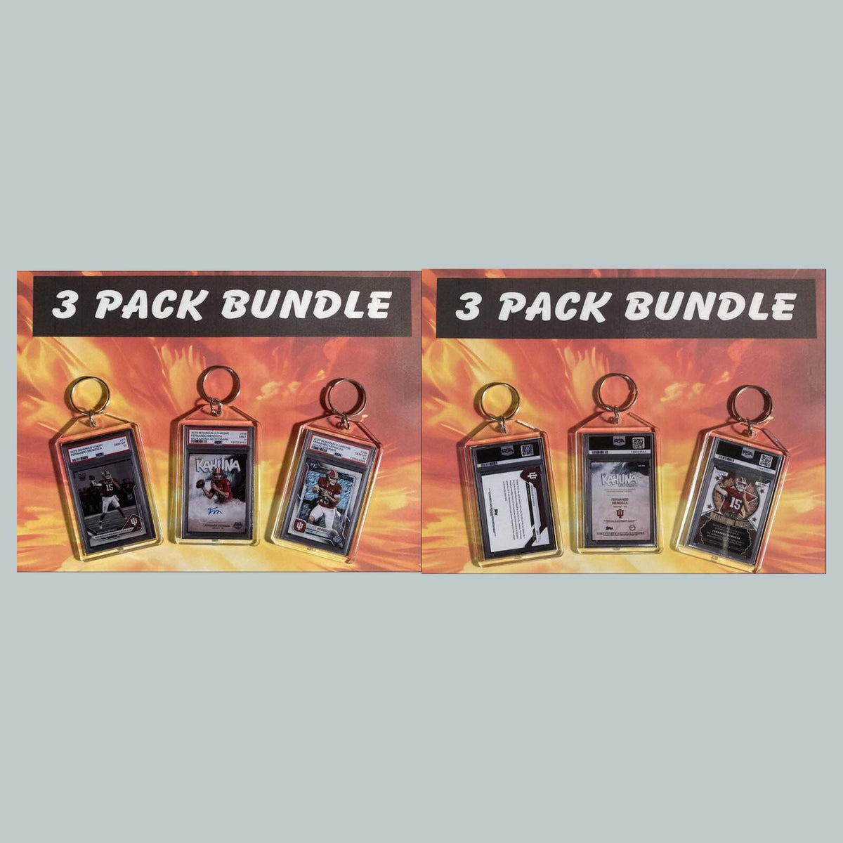 3736 Fernando Mendoza Custom Hand Made Novelty Keychains 3 Pack Bundle
