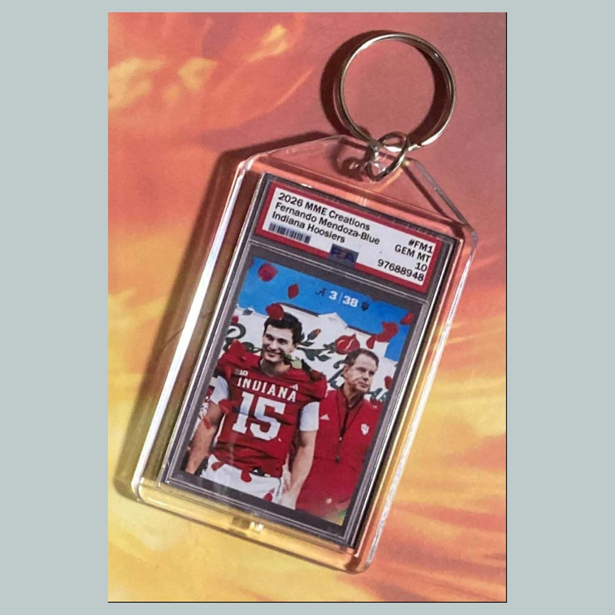 3754 Fernando Mendoza Blue Ice Custom Hand Made Keychain