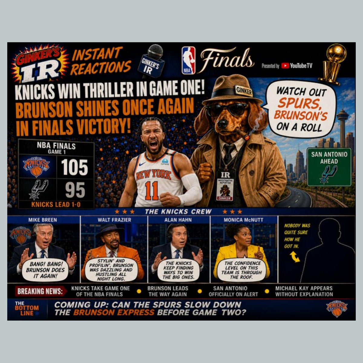 2766 The Knicks Win Game 1 Ginker’s Instant Reactions 8X10 Print