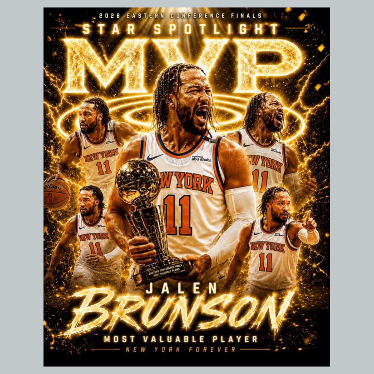 2715 Jalen Brunson MVP Gold Ice Edition  /1 8x10 Zoom Art Giclée Print BKL