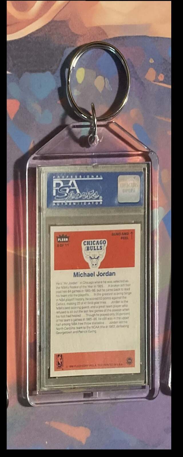 3213 Michael Jordan 1986 Fleer Sticker - Custom Made Keychain-Gift