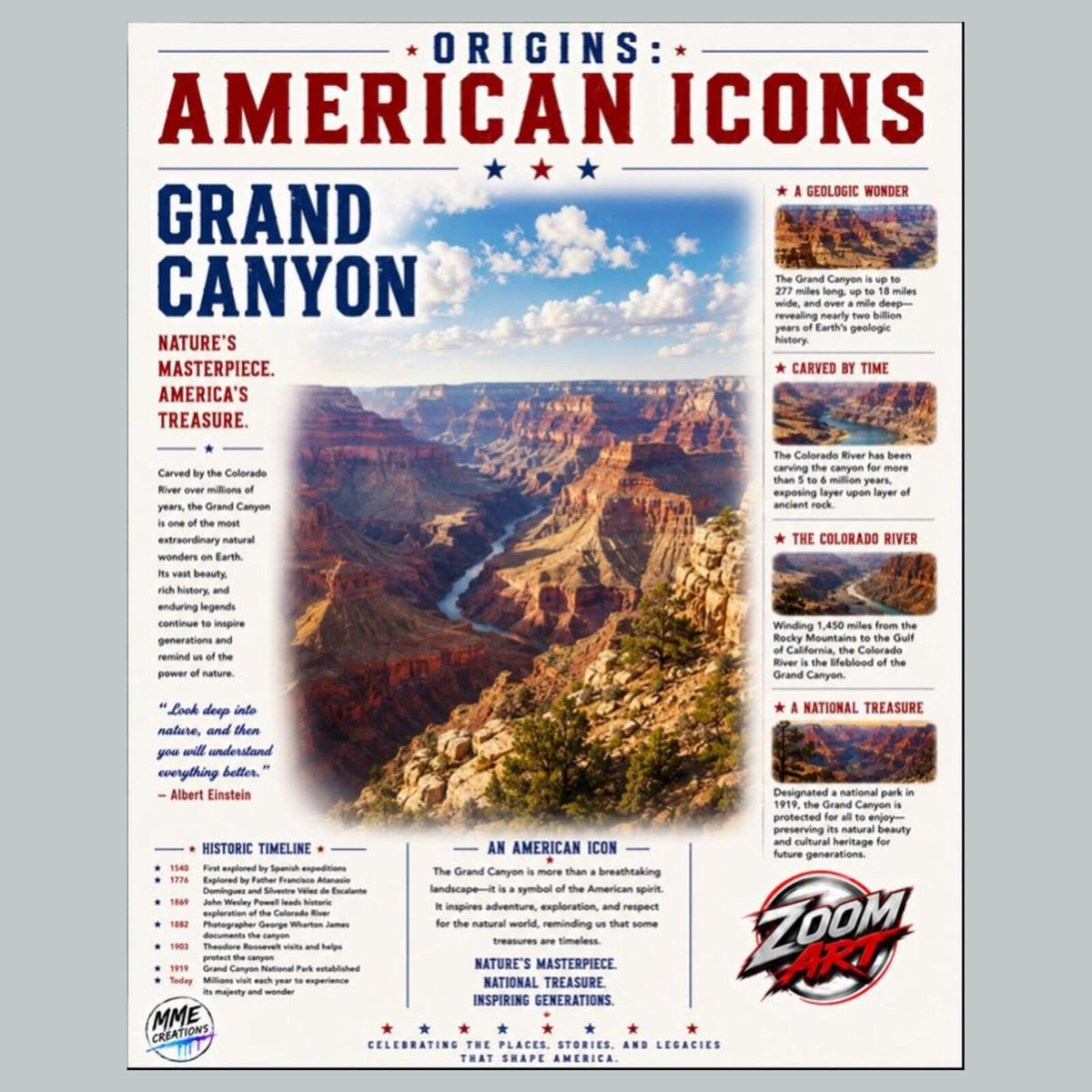 2740 The Grand Canyon American Icons Series 8X10 Zoom Art Giclee Print __/25 MS