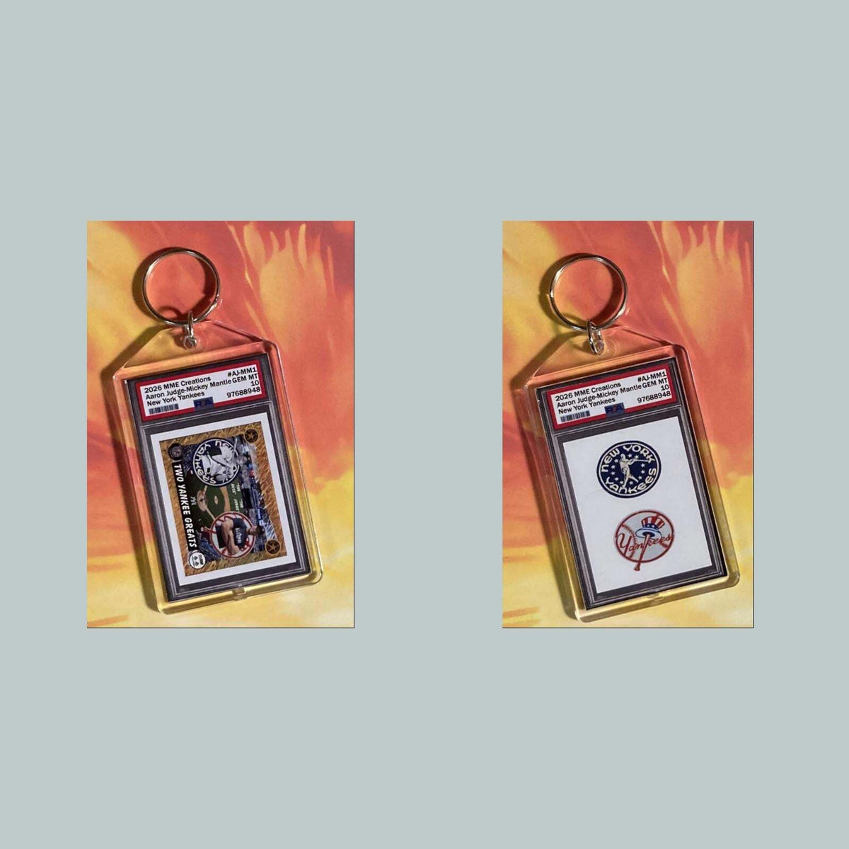 3764 Aaron Judge Mickey Mantle Mockup Custom Hand Made Keychain