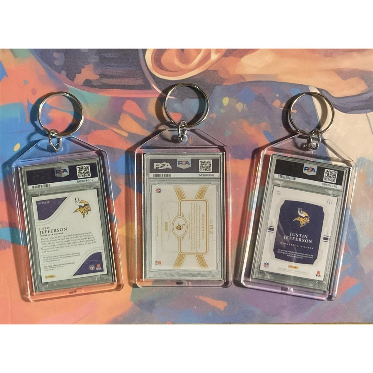 3275B Justin Jefferson - 3 Pack Bundle 3 Different Custom Novelty Keychains