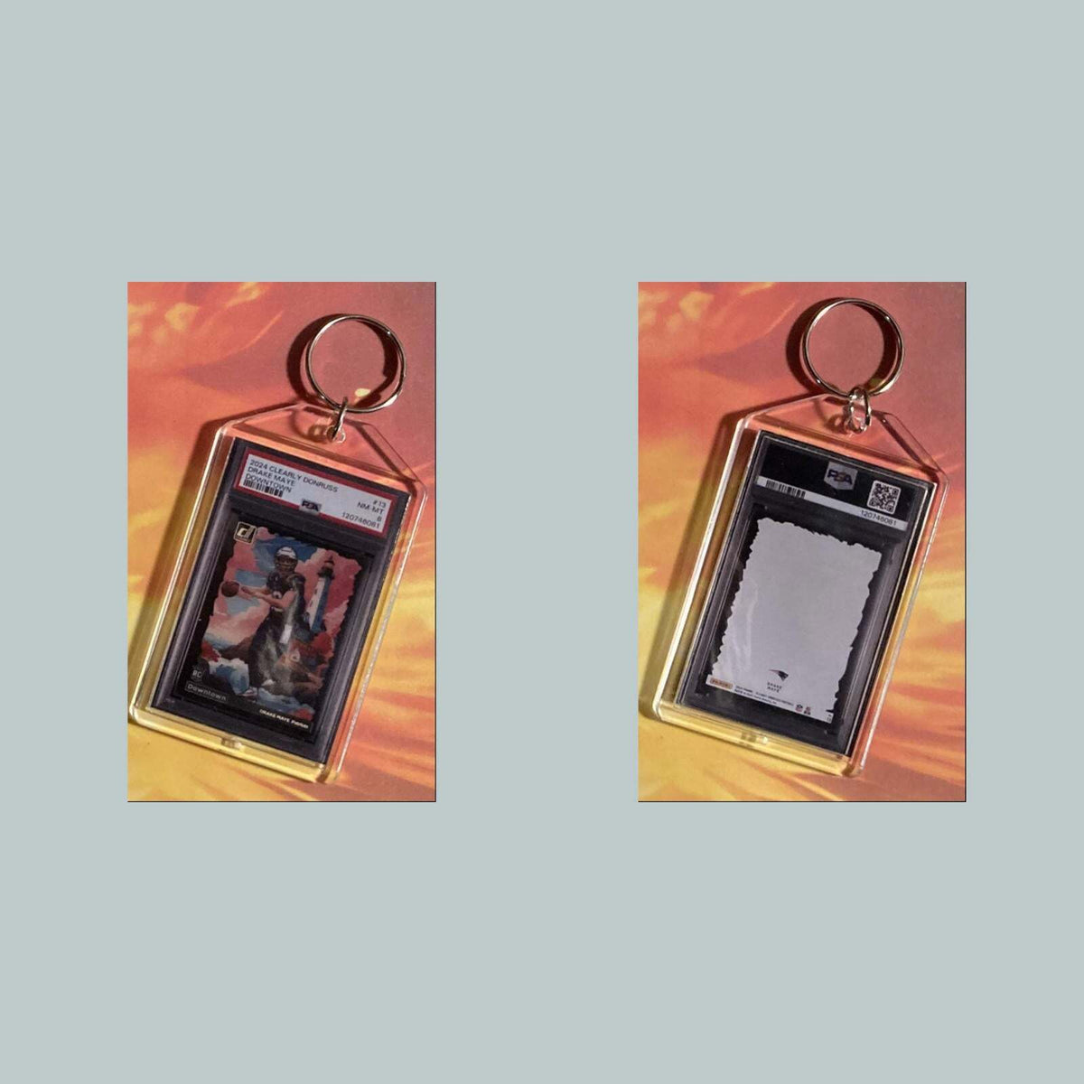 3710 Drake Maye 2024 Clearly Donruss Downtown Custom Hand Made Keychain