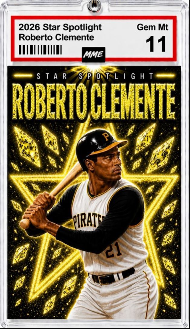 2949 Roberto Clemente Keychain Yellow Spotlight Custom Acrylic Photo Keychain