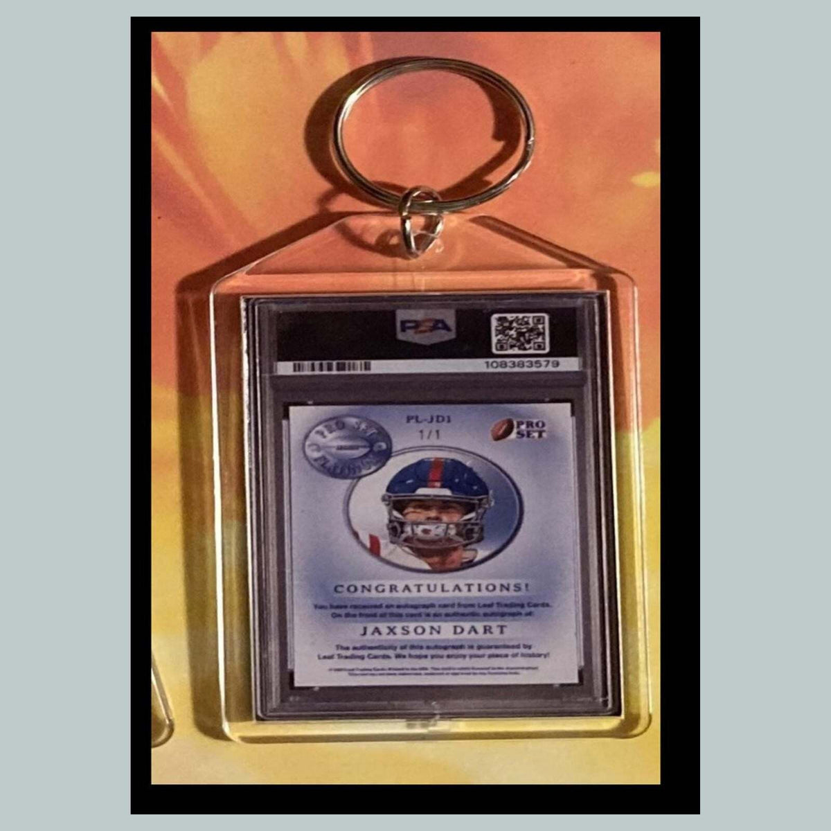 3527 Jaxson Dart 2024 Leaf Pro Set Plat Red Flood Auto Custom Made Keychain