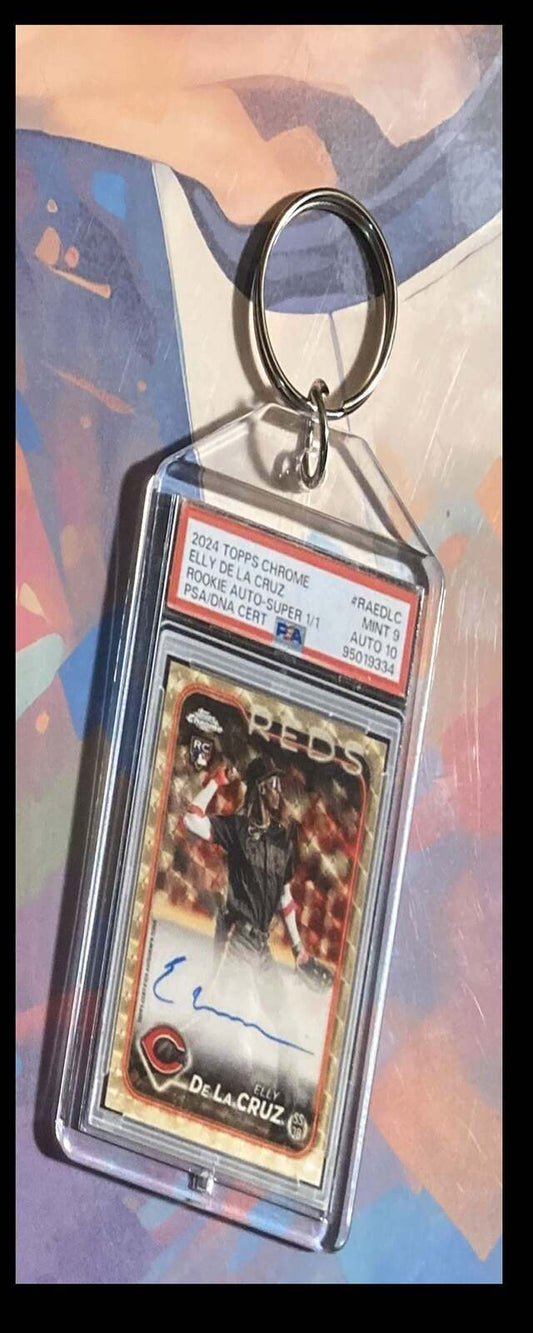 3219 Elly De La Cruz 2024 Topps Chrome Auto Superfractor Custom Keychain