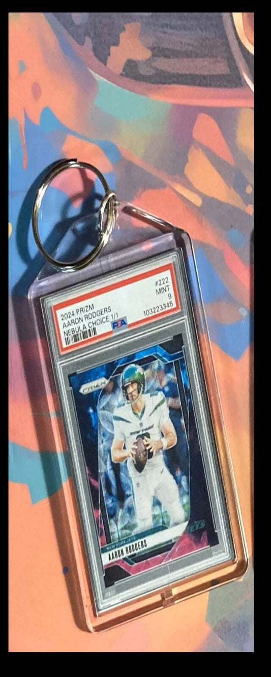 3255 Aaron Rodgers 2024 Panini Prizm Nebula Choice Custom Hand Made Keychain