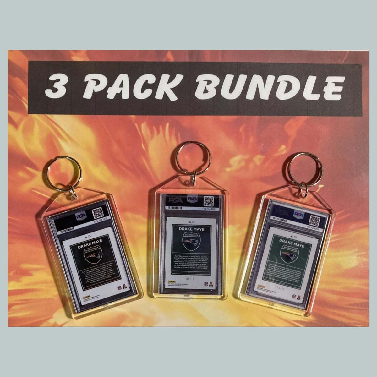 3714B Drake Maye Custom Hand Made Novelty Keychains Bundle - Makes A Great Gift