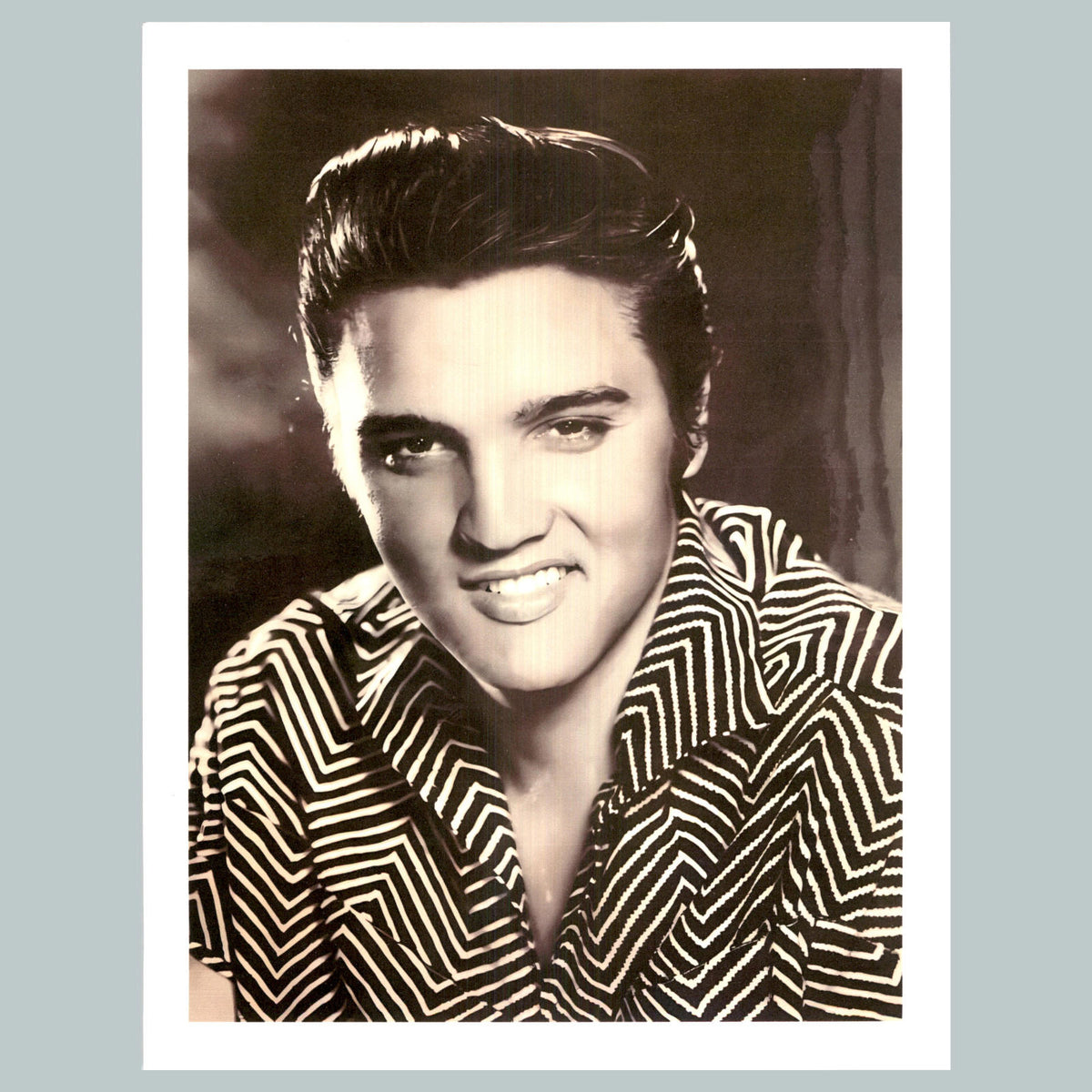 0076 P -8X10 Elvis Portrait Stripes Vert Glossy Photo Fast-Secure Shipping
