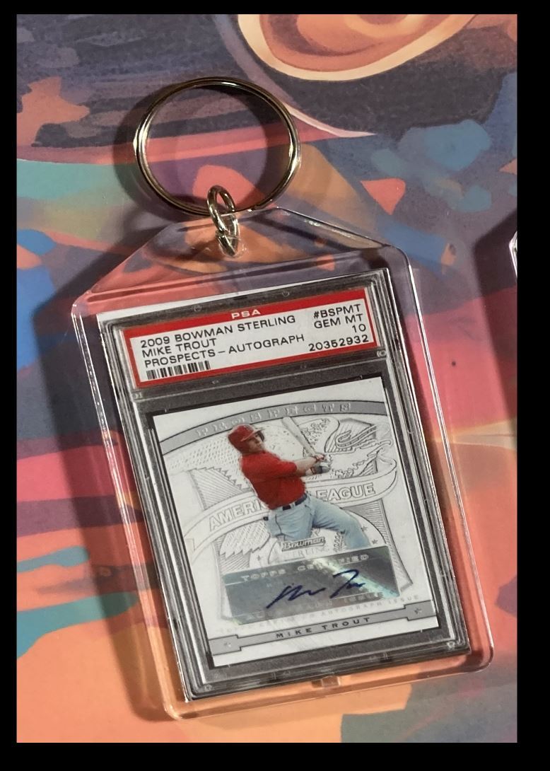 3120 Mike Trout 2009 Bowman Sterling Auto Custom Made Keychain-Makes Great Gift