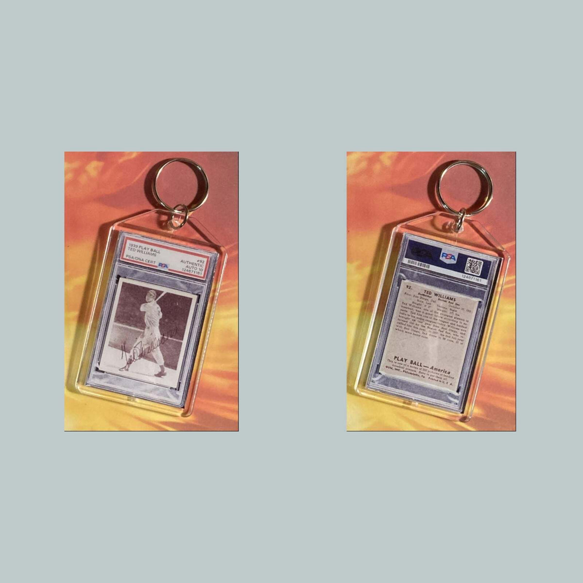 3654 Ted Williams 1939 Play Ball Auto Custom Hand Made Keychain