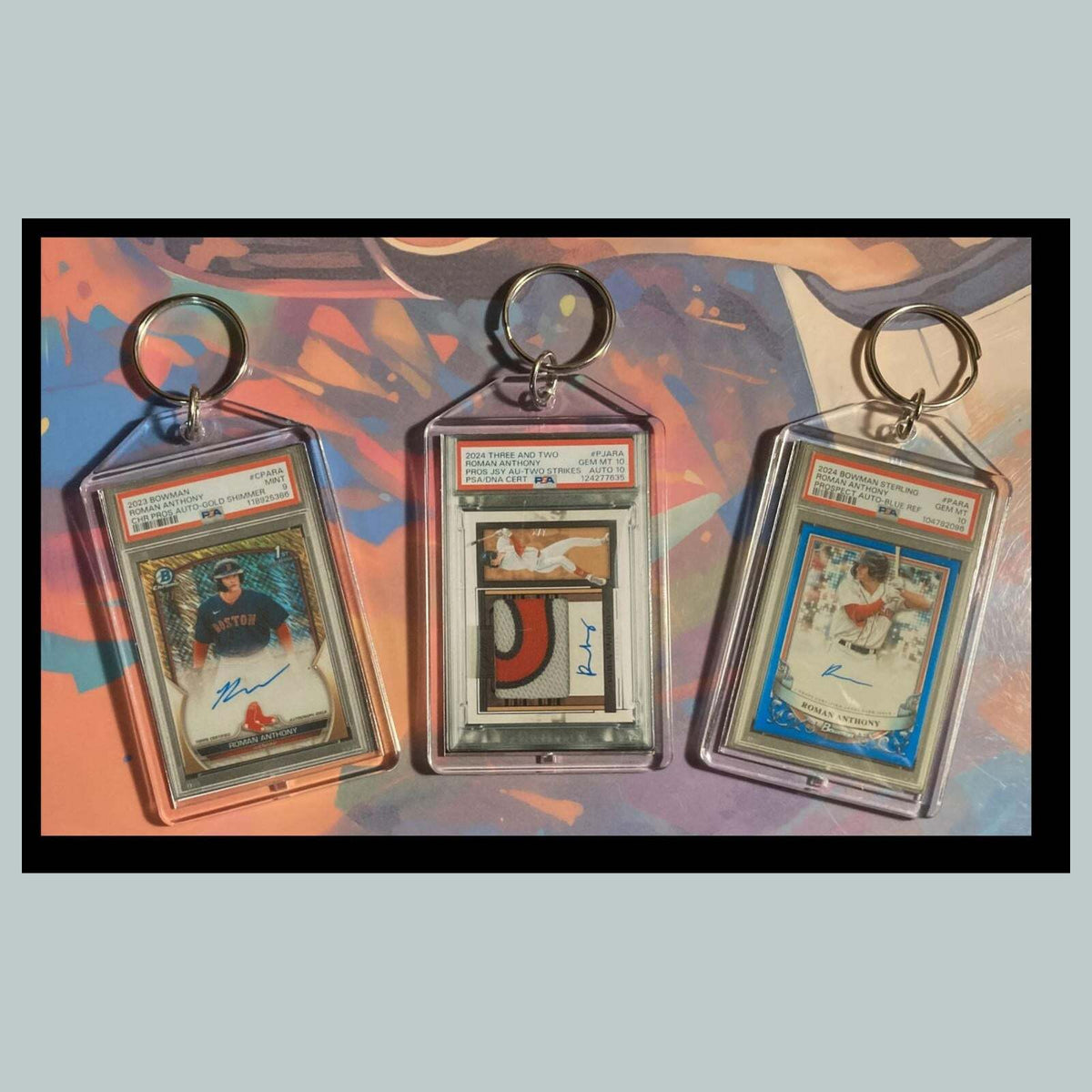 3472B Roman Anthony 3 Pack Bundle - 3 Different Custom Novelty Keychain - Gift