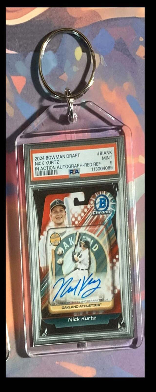 3231 Nick Kurtz 2024 Bowman Draft Chrome In Action Auto-Custom Keychain