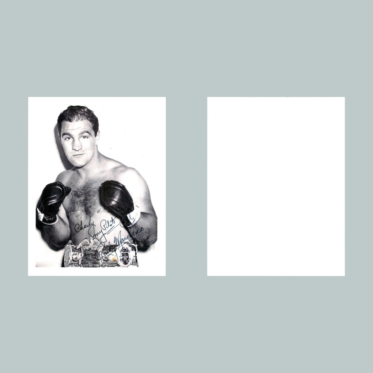 0058 P -8X10 Rocky Marciano Pose-Fac Auto-V Glossy Photo Fast Shipping