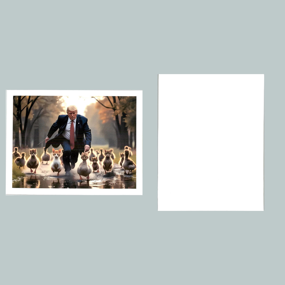 0183 P -8X10 Trump with Catducks Glossy Photo Fast-Secure Shipping