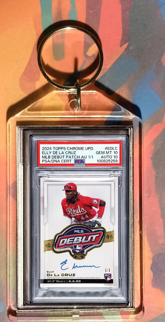 3514 Elly De La Cruz 2024 Topps Chrome Debut Patch Auto Custom Novelty Keychain