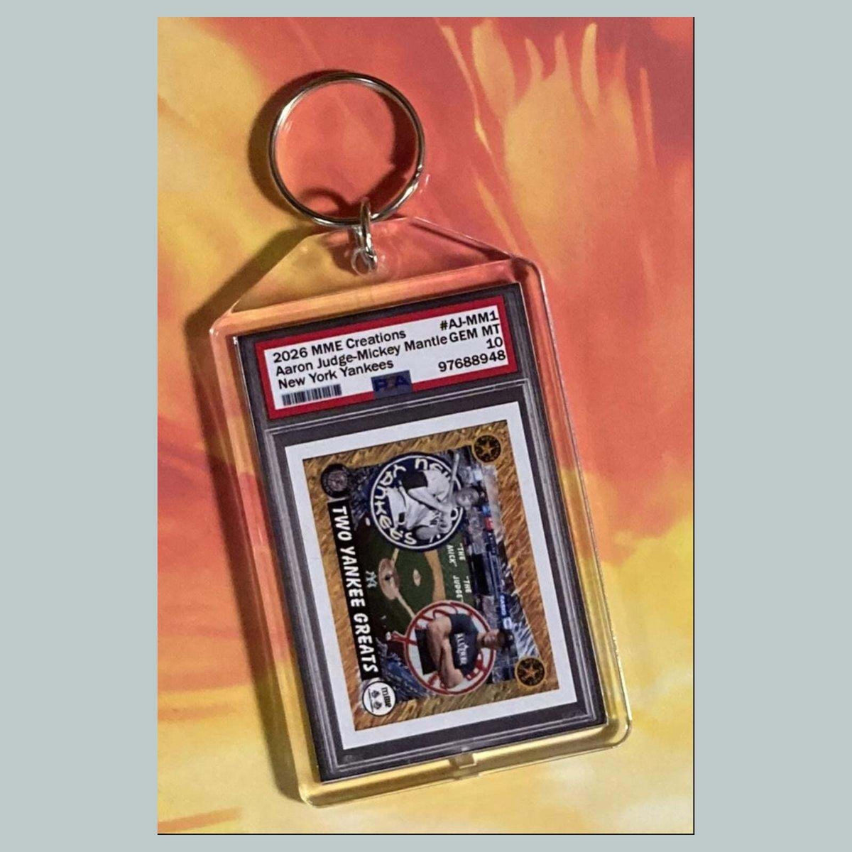 3764 Aaron Judge Mickey Mantle Mockup Custom Hand Made Keychain