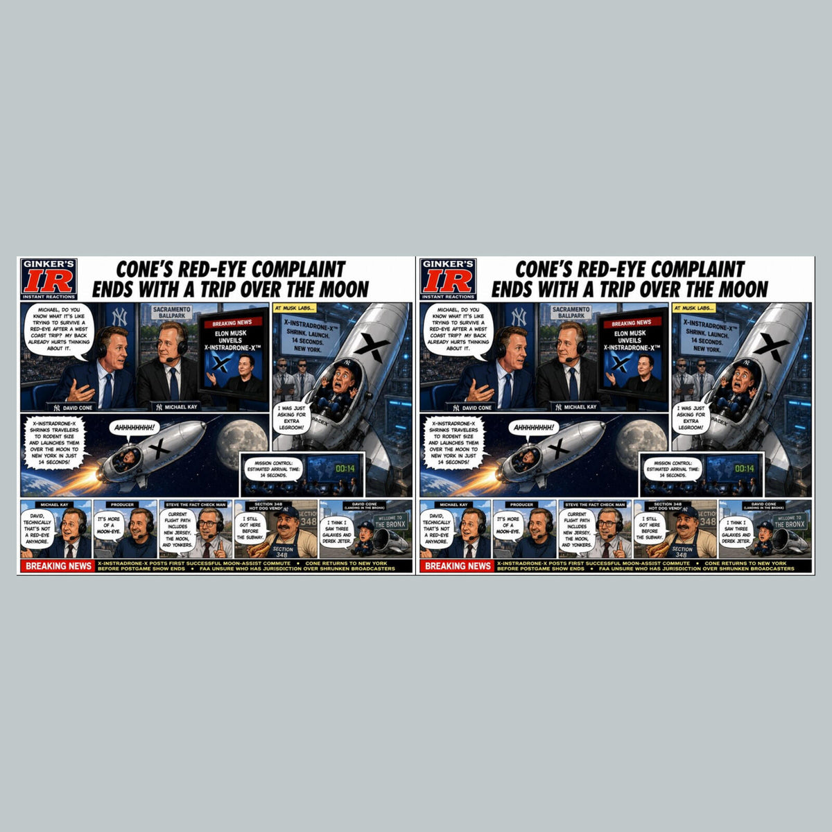 2771 David Cone Red Eye Flight Ginker’s Instant Reactions 8X10 Print