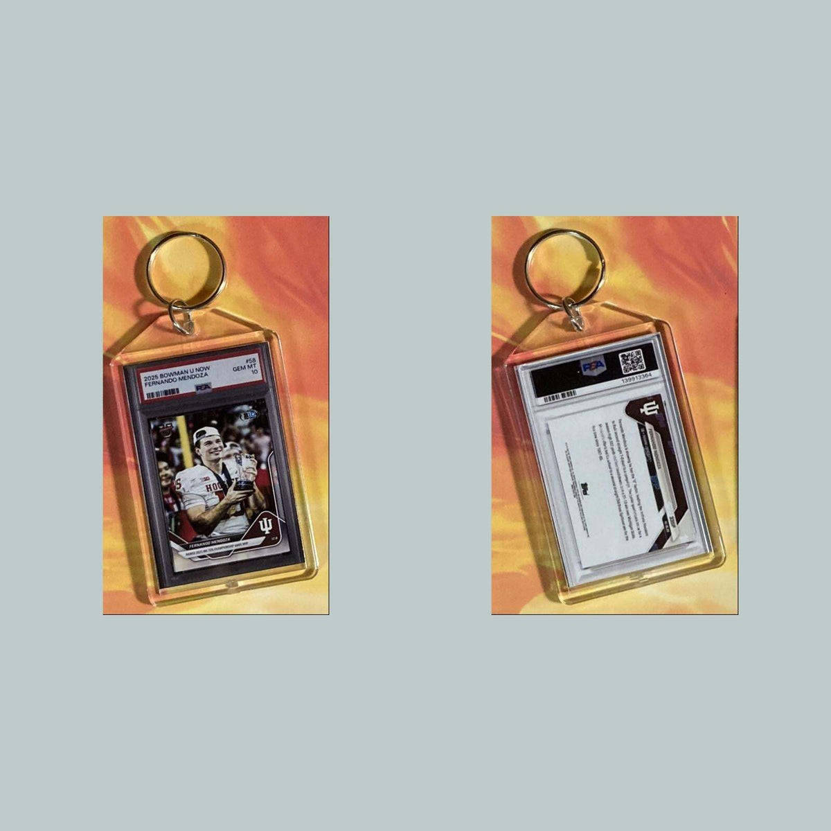 3727 Fernando Mendoza 2025 Bowman U Custom Hand Made Keychain