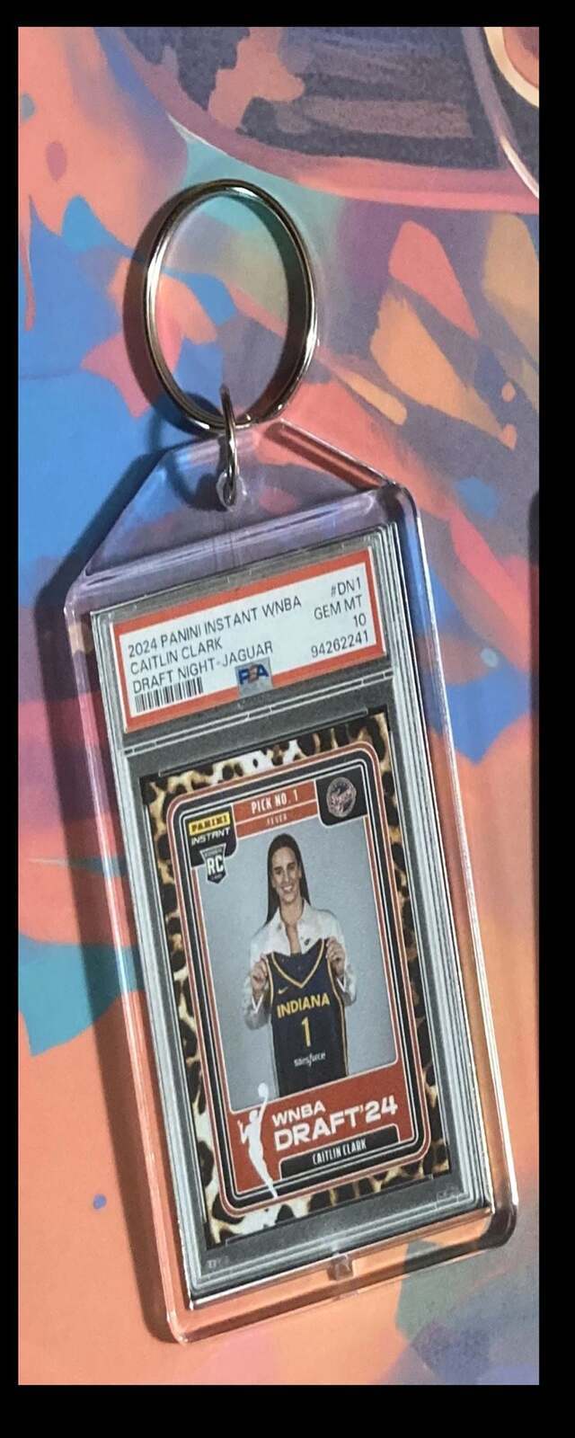 3208 Caitlin Clark 2024 Panini Instant Draft Night Jaguar Keychain