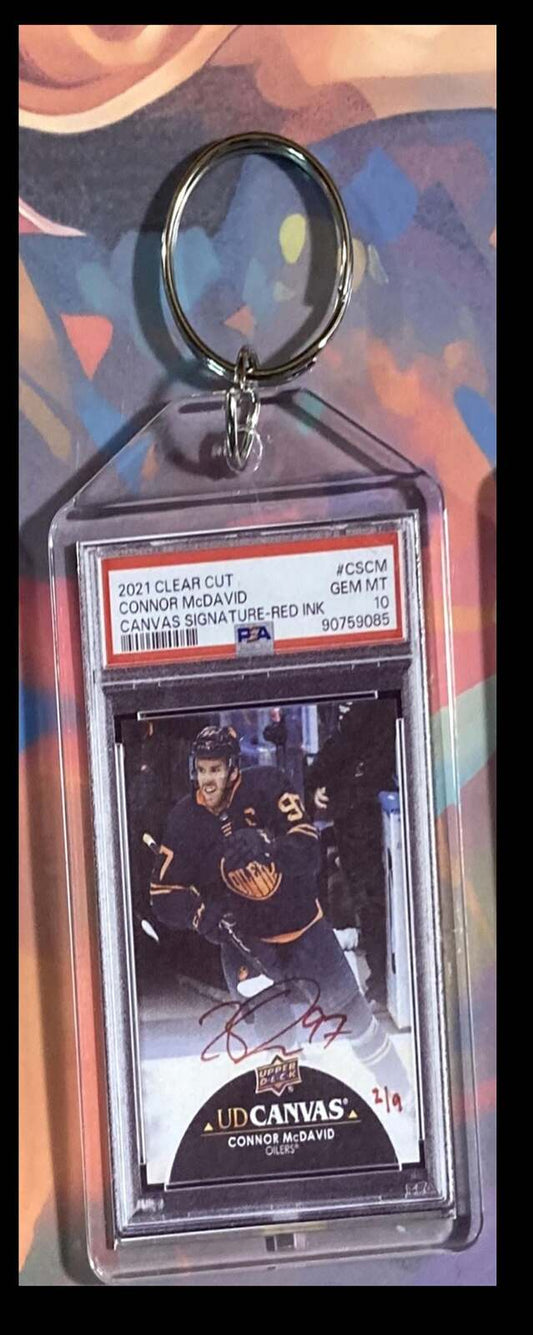 3129 Connor McDavid 2021 UD Canvas Signature Red Auto