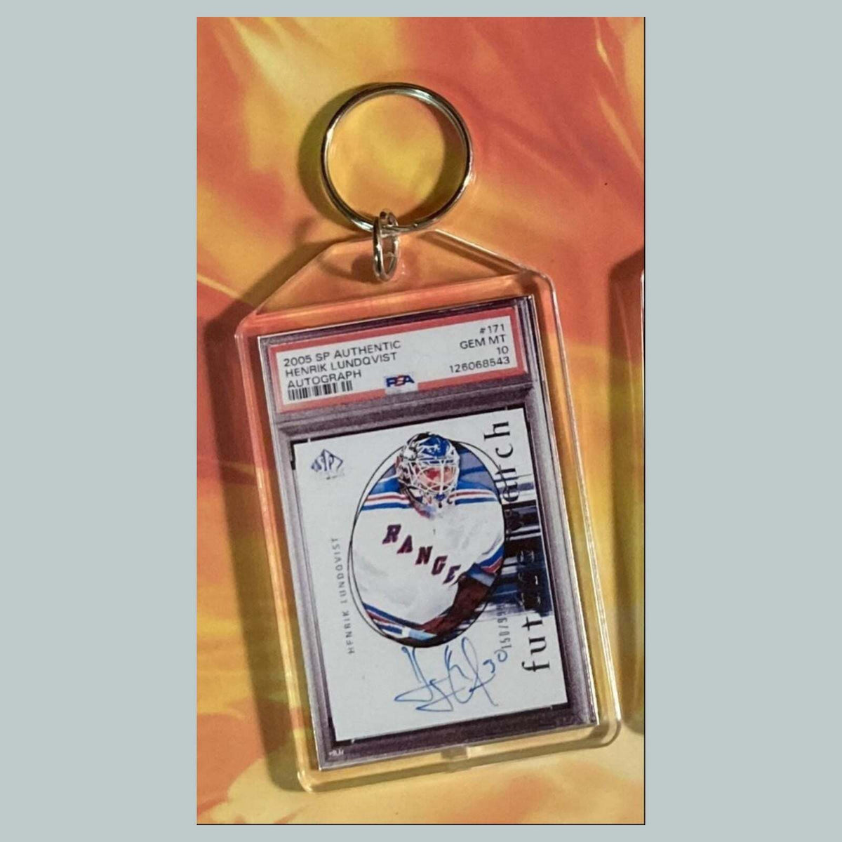 3662 Henrik Lundqvist 2005 SP Authentic Auto Custom Hand Made Keychain