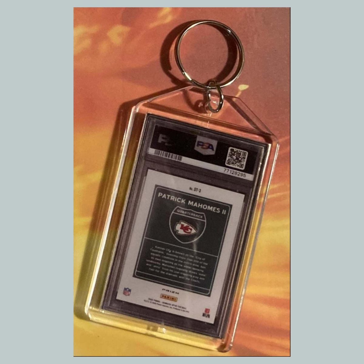 3600 Patrick Mahomes 2020 Panini Donruss Optic Downtown Custom Keychain