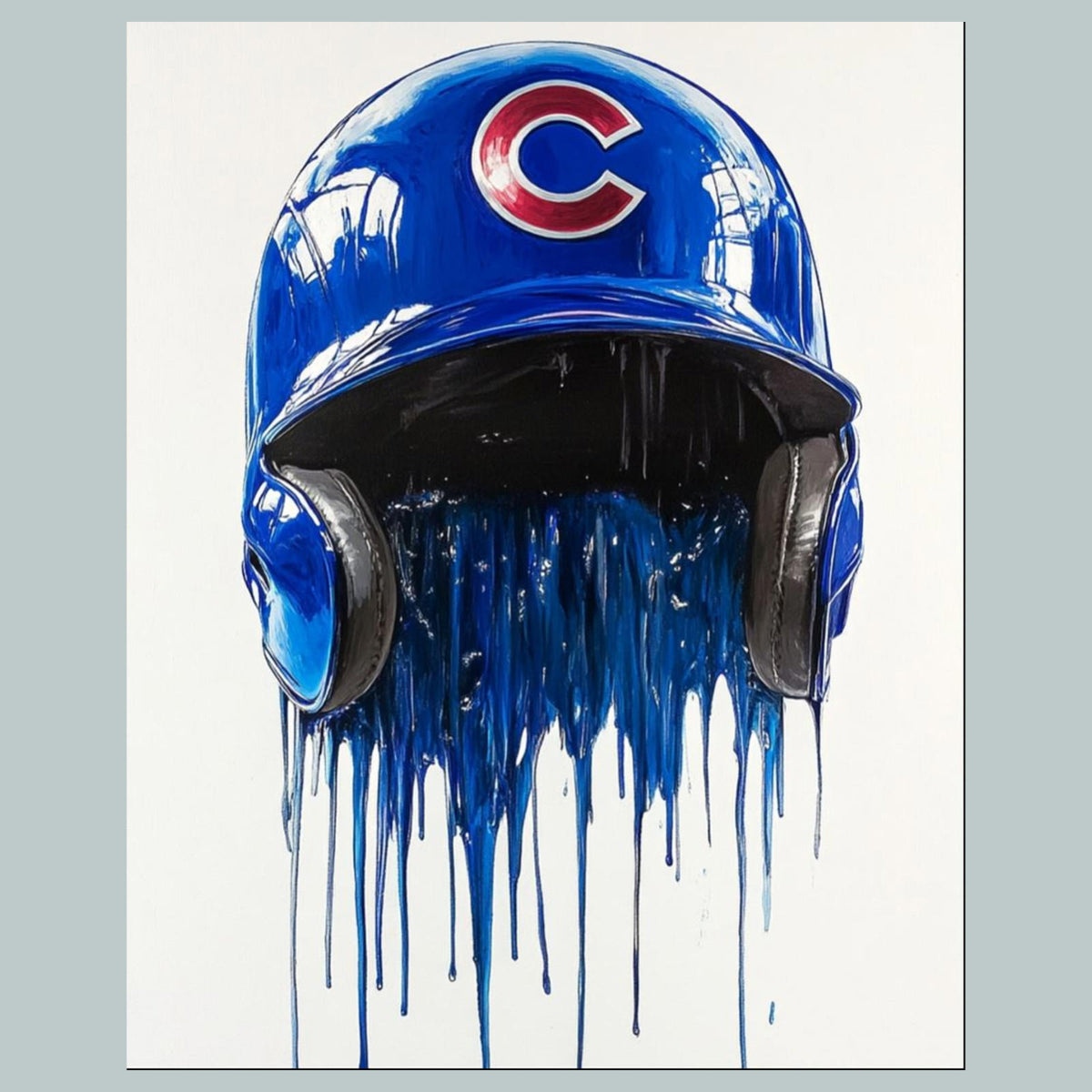 0868 8x10 Glossy Photo Chicago Cubs Drip Helmet Fast Secure Shipping BBL