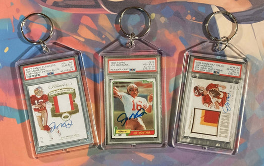3264 Joe Montana 3 Pack Bundle - 3 Different Custom Novelty Keychains - Gift