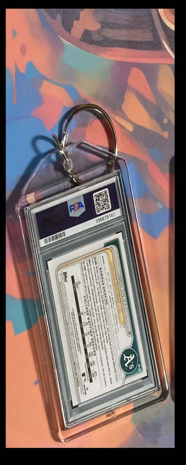 3230 Nick Kurtz 2024 Bowman Draft Chrome Red Auto-Custom Keychain - Great Gift