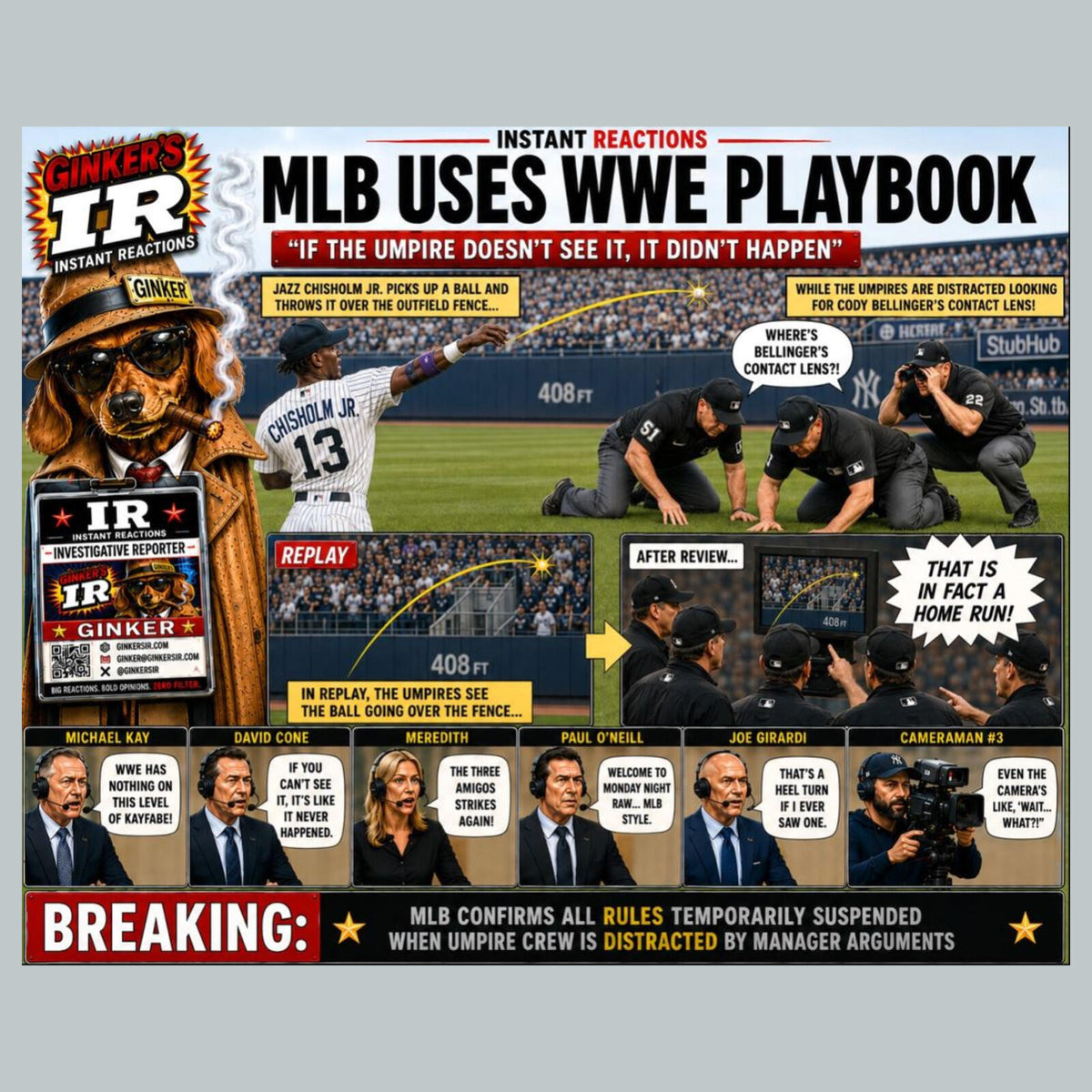 2794 Jazz Throws HR Over The Fence-MLB Goes WWE Ginker’s Instant Reactions 8X10