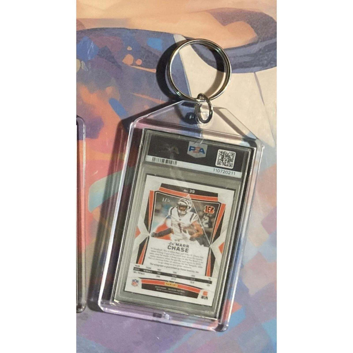 3270 Ja'Marr Chase 2024 Panini Obsidian Green Auto Custom Made Novelty Keychain
